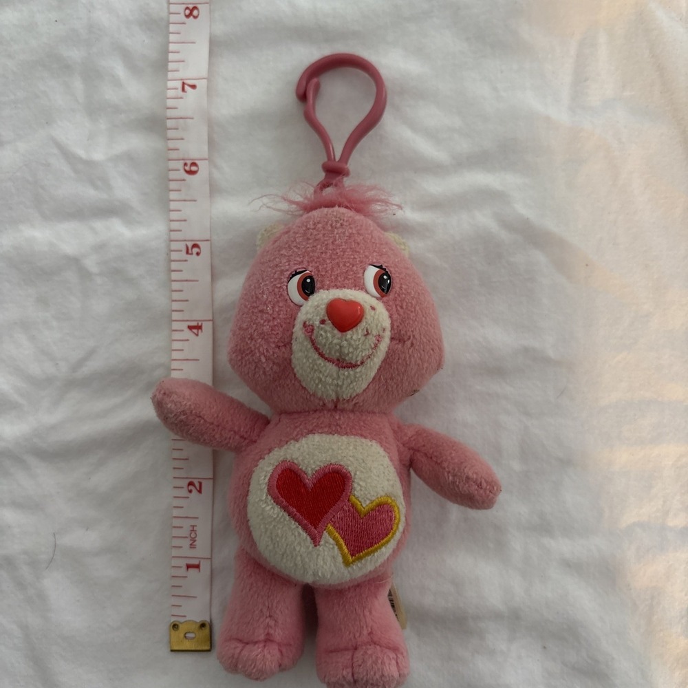 Vintage Care Bears Mini Love A Lot Backpack Clip on Plush Stuffed 5" 2002 - Picture 2 of 8